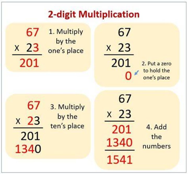 How did you multiply 2-digit numbers by 2-digit numbers?