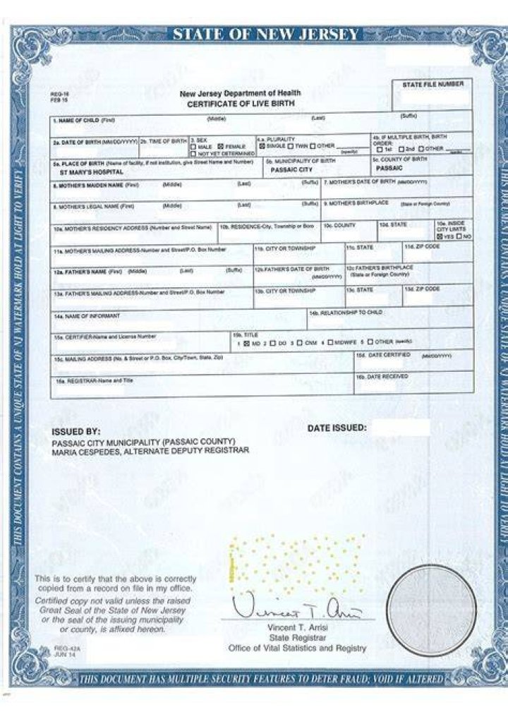 How do I get my birth certificate from Rahway NJ?