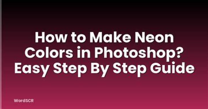 How do I make neon colors in Photoshop?