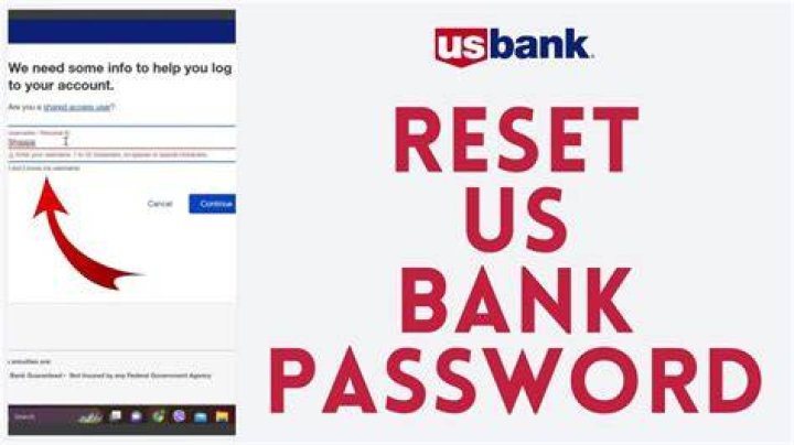 How do I reset my US bank username and password?