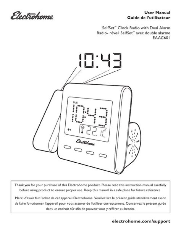 How do I reset the clock on my electrohome?