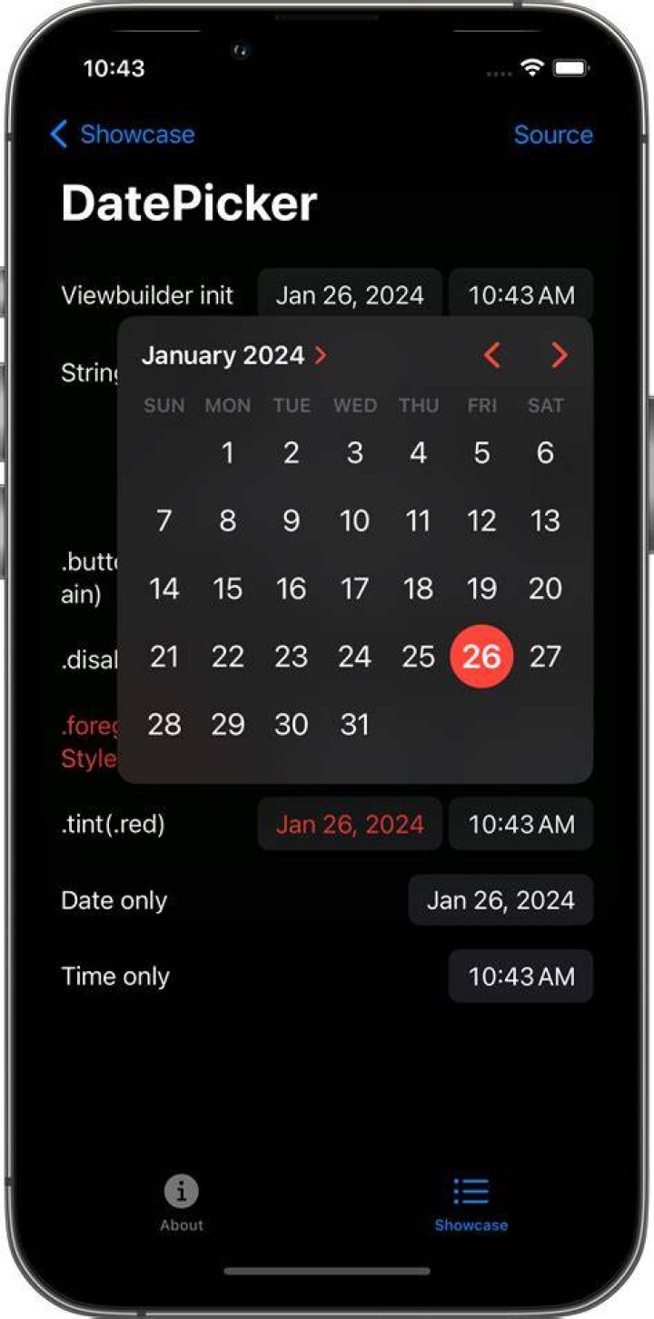 How do I show the date picker in Safari?