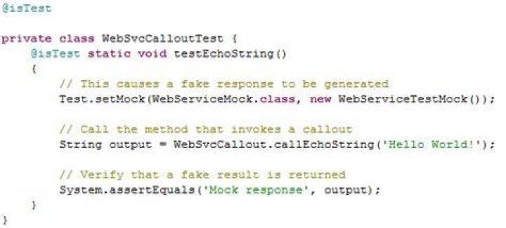 How do I test a Web service callout?