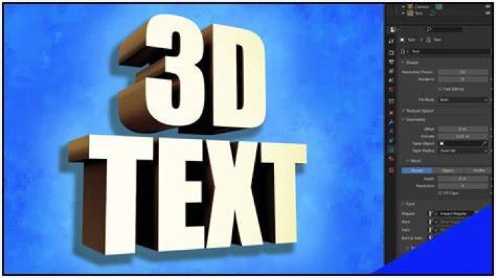 How do you make a 3D title in blender?