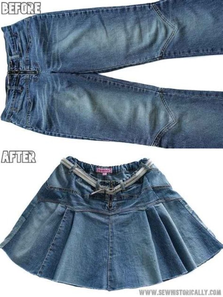 How do you make a skirt out of jeans and pants?