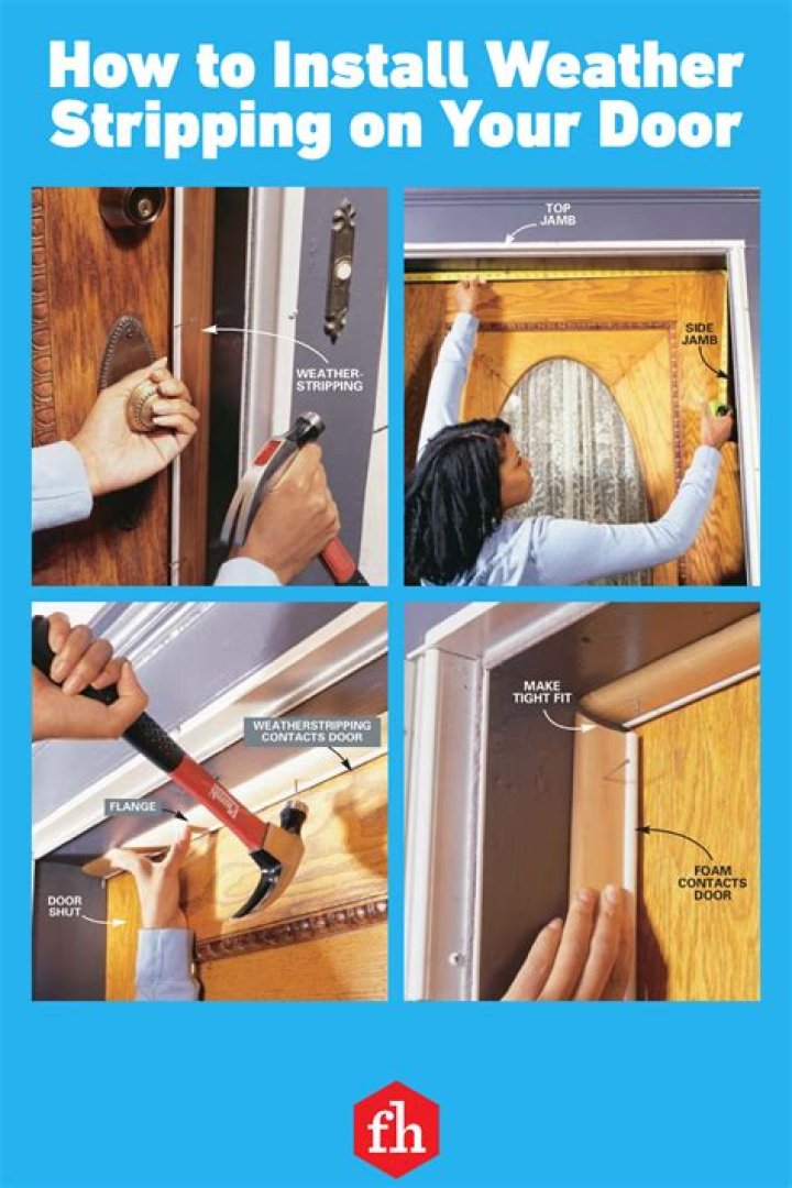 How do you reattach weather stripping to a door?