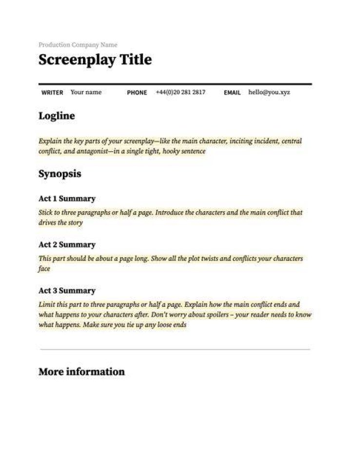 How do you write a synopsis for a documentary?