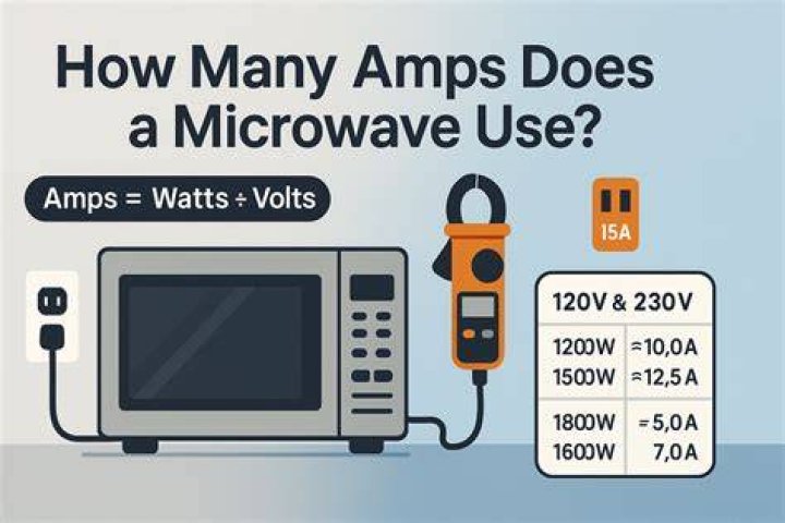 How many amps does a 1000w microwave use?