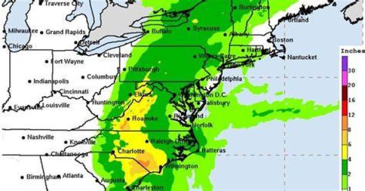 How many inches of rain did Richmond Va get?