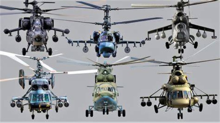 How many military helicopters does Russia have?