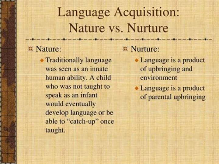 Is language based on nurture or nature?