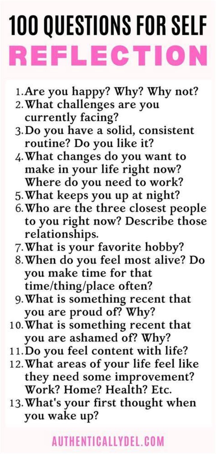 What are some self-reflection questions?