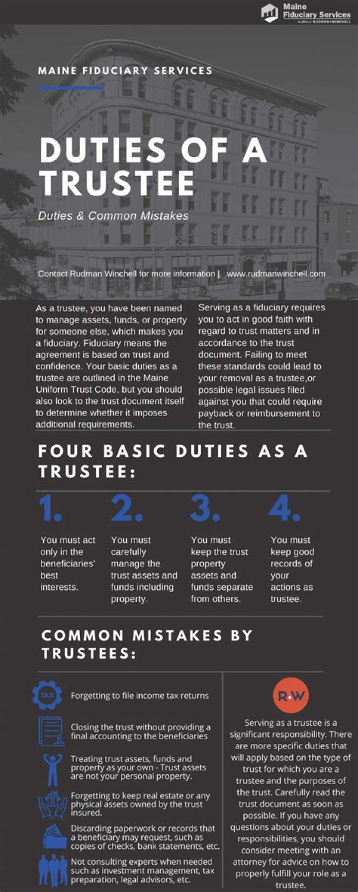 What are the duties of a trustee in a union?