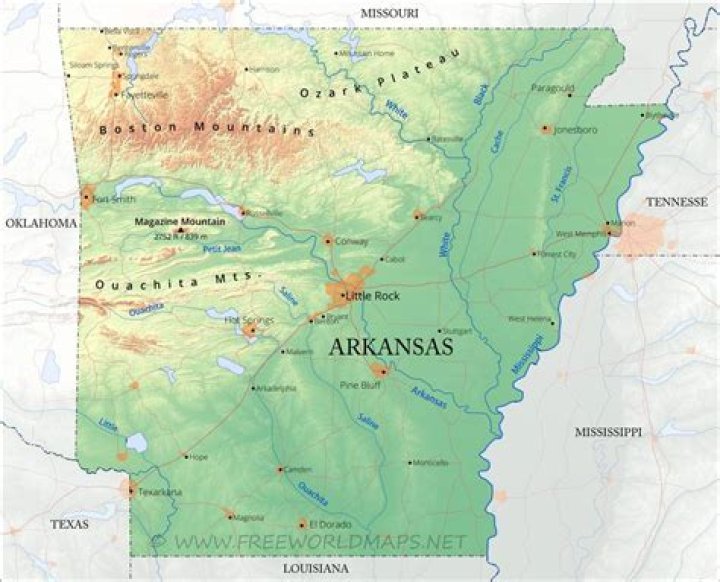 What are the geographical features of Arkansas?