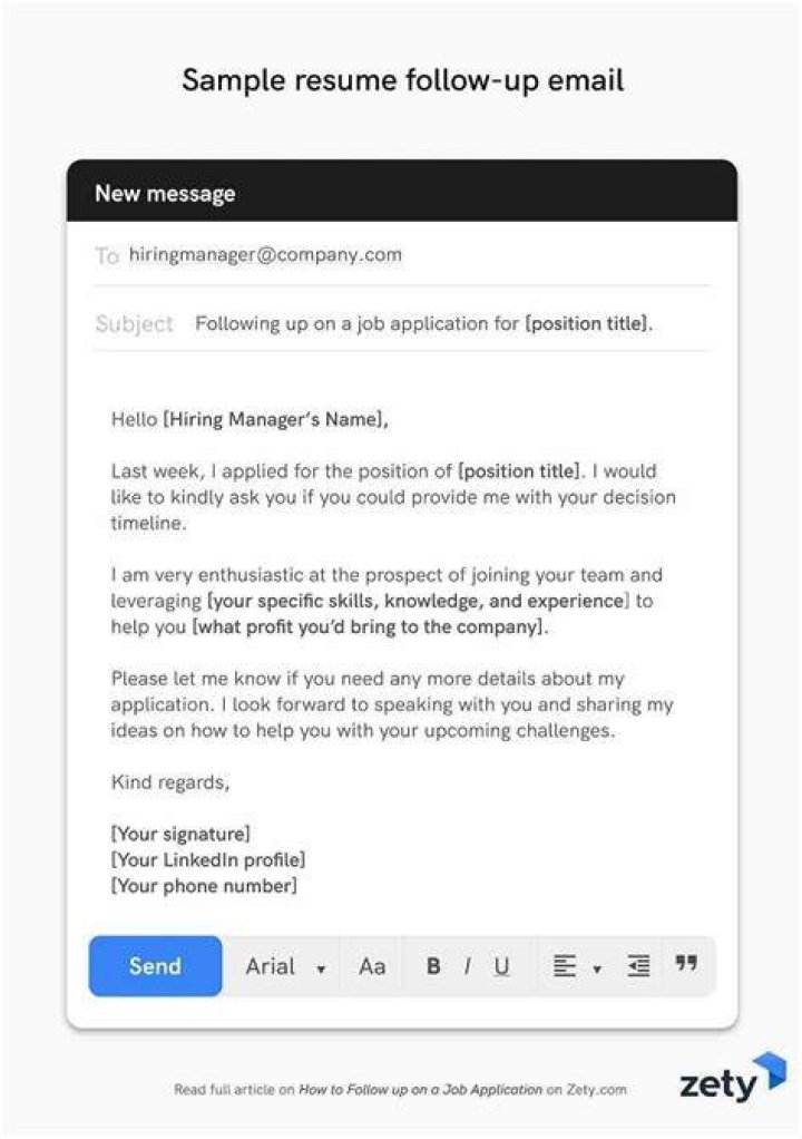 What do you write in an email when forwarding a resume?