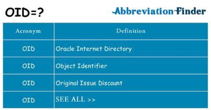 What does oid mean in it?