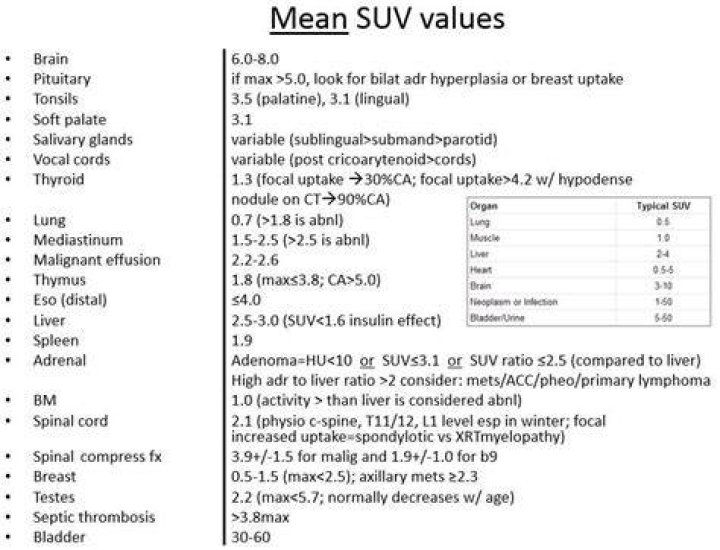 What does SUV mean in medical terms?