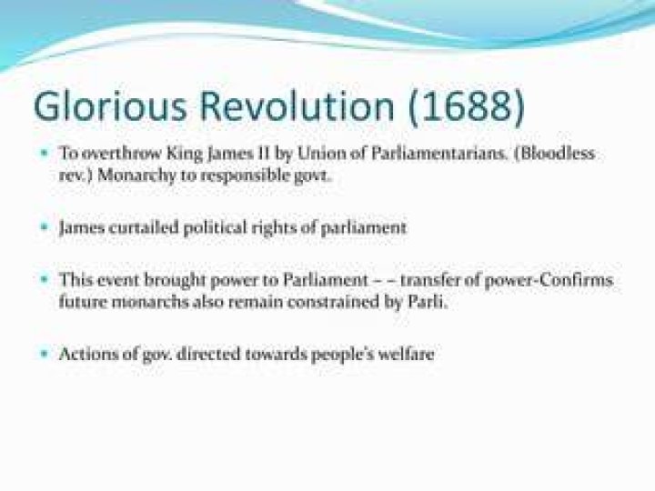 What event in 1688 reasserted the power of Parliament?