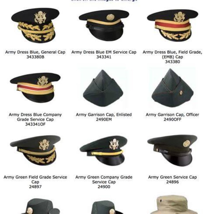 What hat do army officers wear?