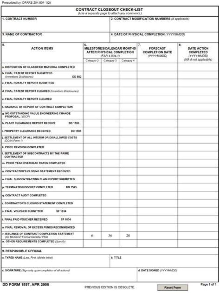 What is a DD Form 1597?