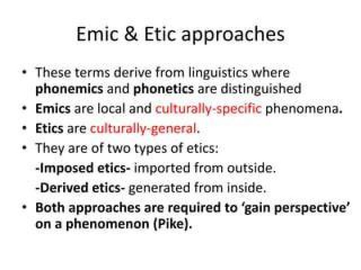 What is a derived etic?