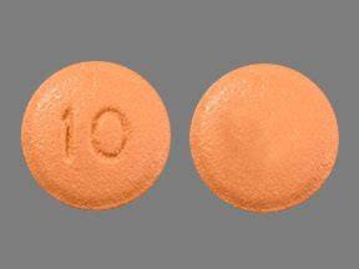 What is a little orange Pill with a 10 on it?