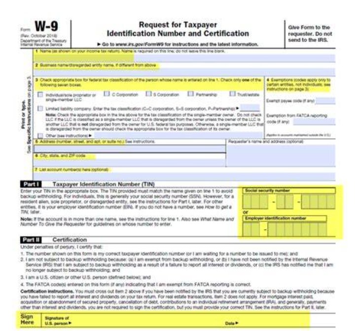 What is a vendor W9?