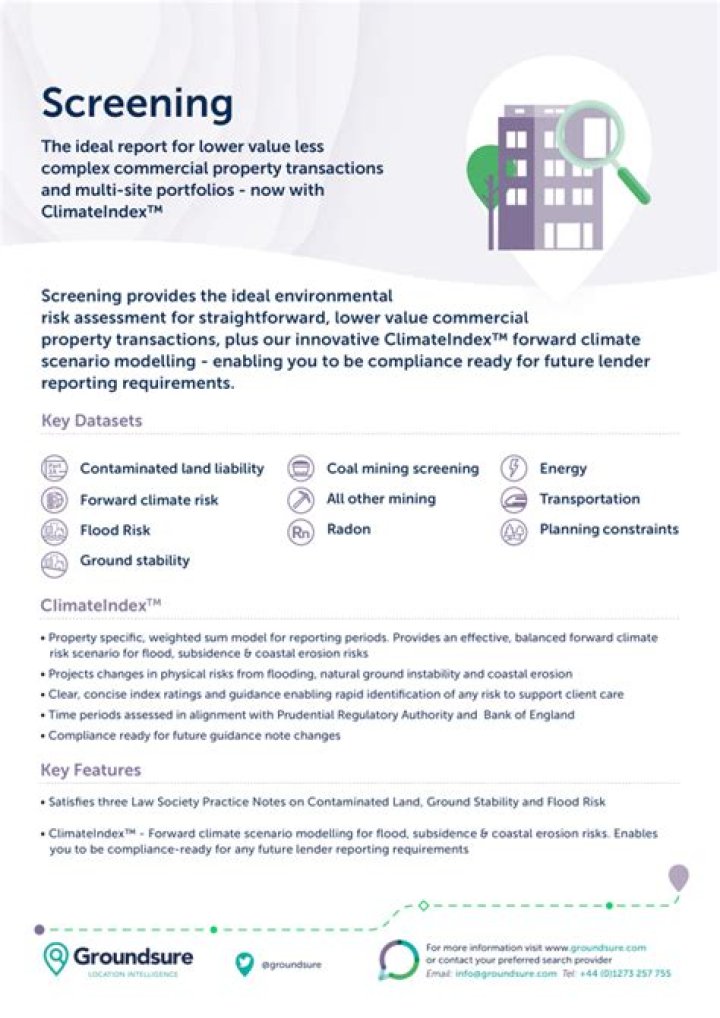 What is Groundsure screening?