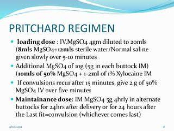 What is Pritchard regimen?