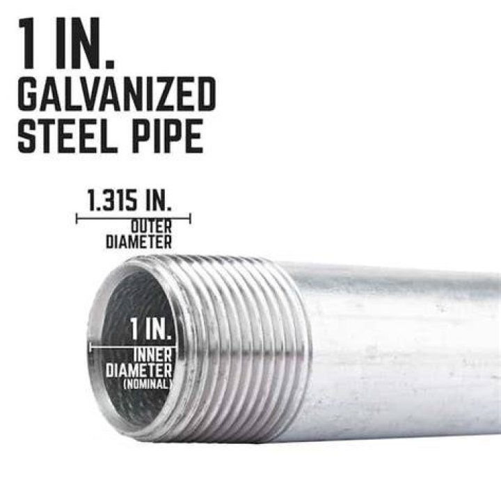 What is the outside diameter of 1 inch galvanized pipe?
