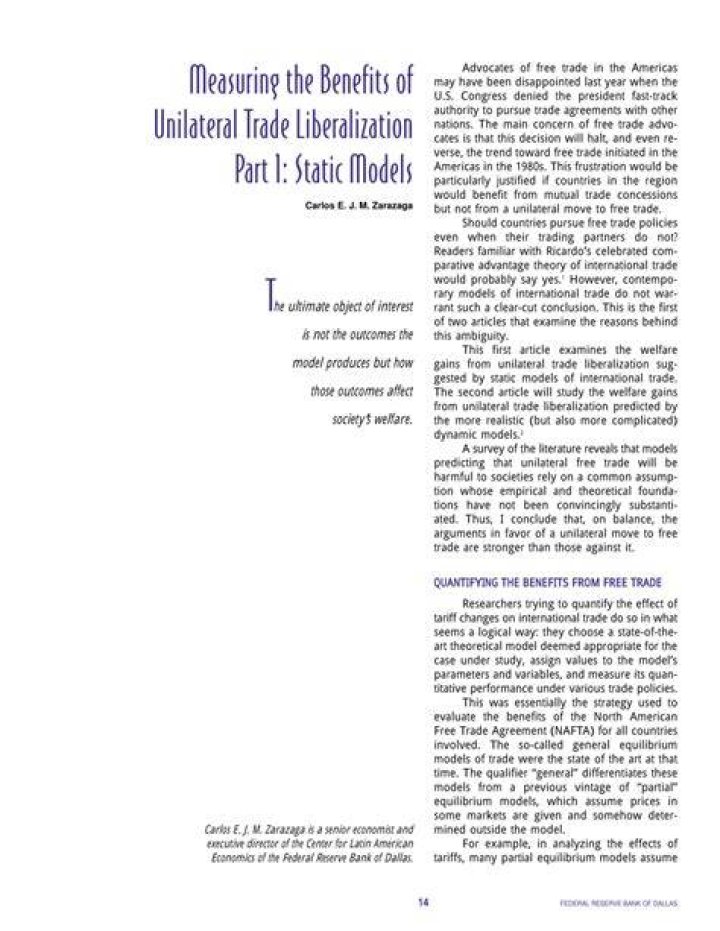 What is unilateral trade liberalization?