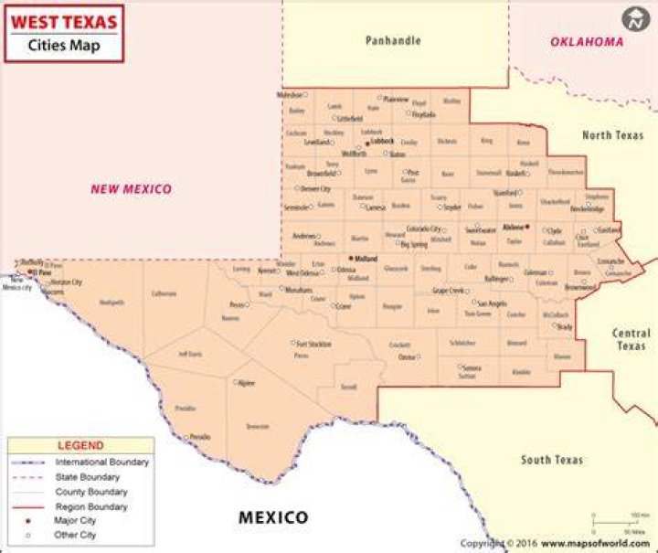 What part of Texas is considered West Texas?