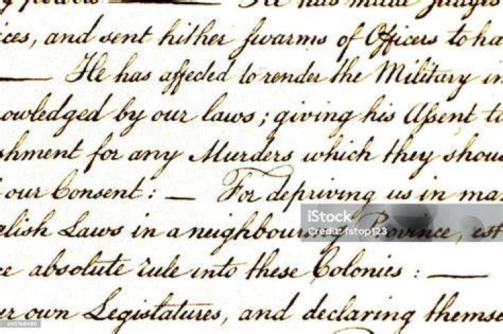 What script is the Declaration of Independence written in?