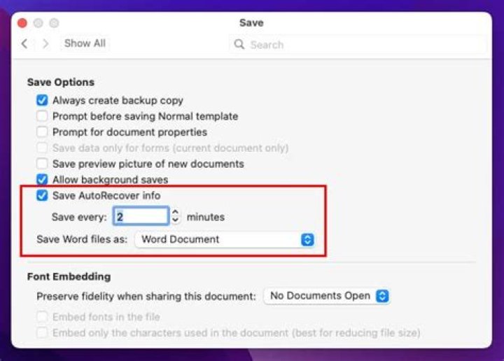 Where do I find AutoRecover files in Word for Mac?