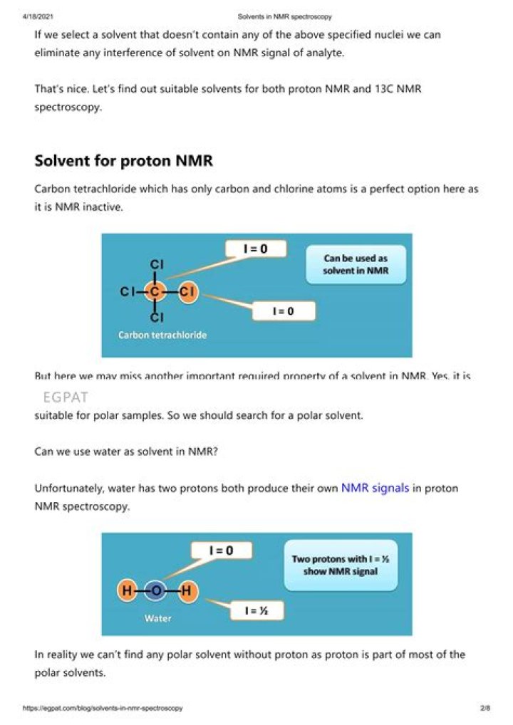 Which solvent can be used in NMR spectroscopy?