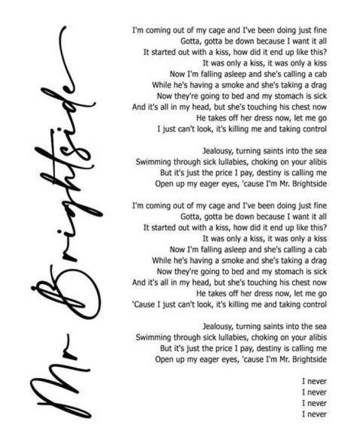 Who is Mr Brightside written about?